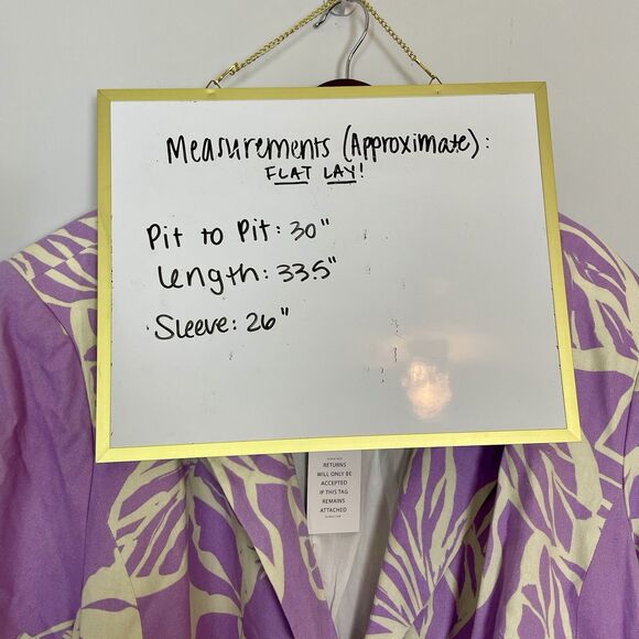 NEW Eloquii Linen Blend Floral Purple Jacket Blazer Workwear Women's Size 28 - Picture 10 of 10